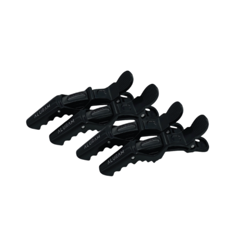 Aluram black alligator hair clips pack of 4