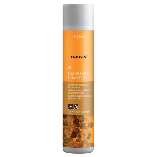 Lakme Teknia Ultra Gold Shampoo bottle 10.1oz for color-treated hair