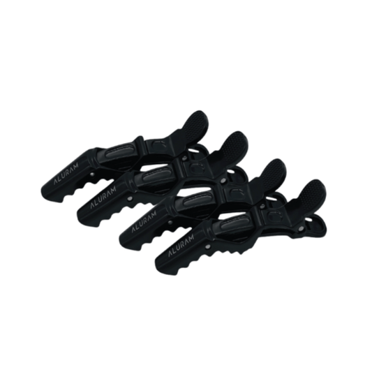 Aluram Alligator Clips Black Pack of 4