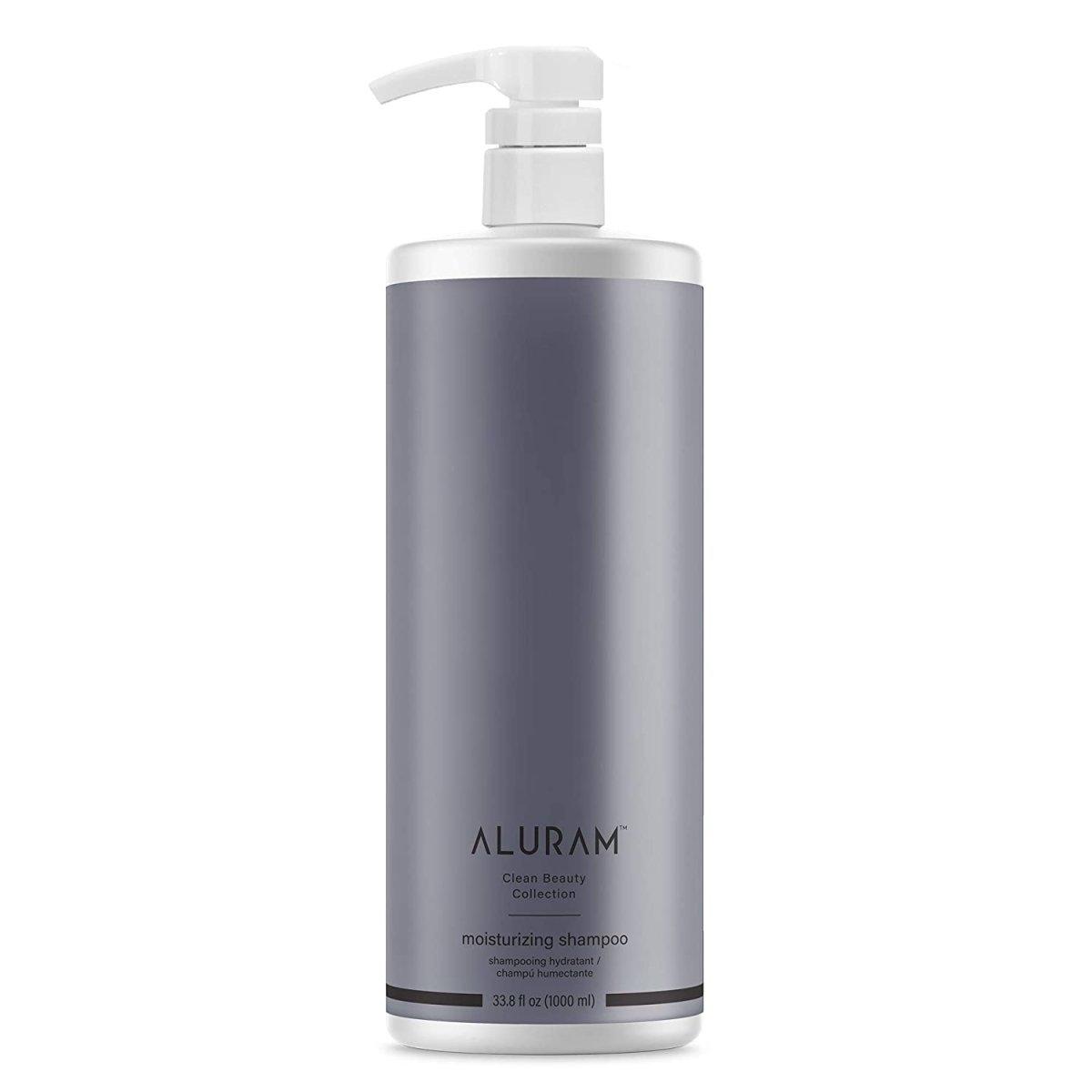 Aluram moisturizing shampoo nourishing ingredients label close up
