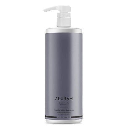 Aluram moisturizing shampoo nourishing ingredients label close up