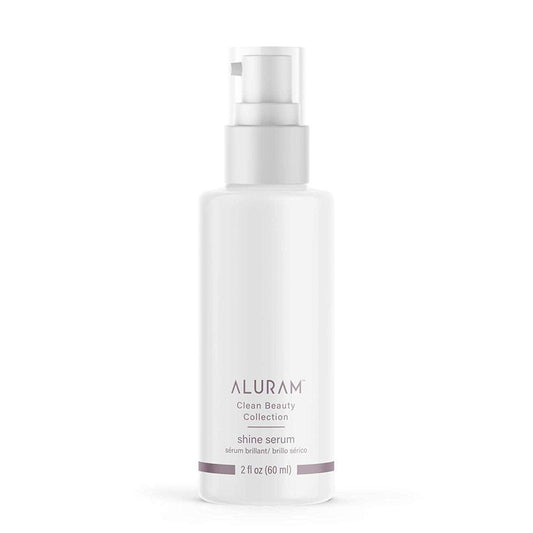 Aluram shine serum bottle front lightweight hair formula