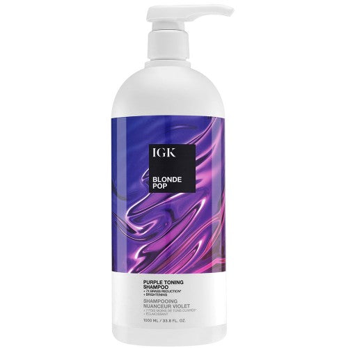 IGK Blonde POP purple toning shampoo 33.8oz bottle